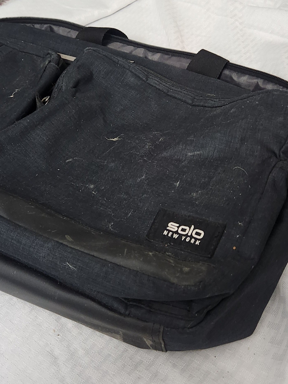 solo New York Black Laptop Briefcase with Front Pockets